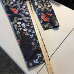 Ted Baker Navy Floral Butter Fly Print Ruffle High Waist Tapered Leg Pant Size 4 Photo 5