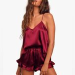 PRETTY GARDEN ELEGANT RED LEOPARD SPAGHETTI STRAP PAJAMAS SHORT SET Photo 3