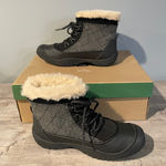 Jambu JBU by Womens Jane Black Boots Size 6 Slip On Lace Up Faux Fur Photo 0