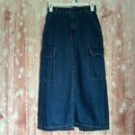 GU Blue Midi Denim Cargo Skirt Size S Photo 1