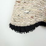 Monique Lhuillier Tweed Bouclé Skirt Cream Black Trim Silk Lined Photo 1