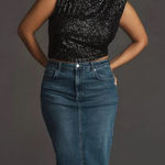 Anthropologie  Pilcro Long Stretch Denim Midi Jean Skirt W1894 Sz 8 Photo 0