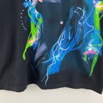 Demi Lovato Black Multicolor Black Light 2014 Neon Lights Tour Graphic Band Tee Photo 2