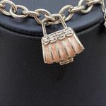 Sterling Silver Enamel Purse Charm Locket Bracelet Photo 13