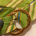 Ralph Lauren Vintage Y2K Ralph green striped linen double ring belt, size large Photo 1