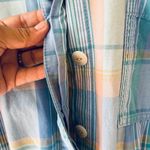 Gap Sz 14 Short Sleeve Plaid Romper Drawstring Waist Pockets Button Down Photo 9