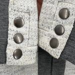 CAbi Jacket Gray Multi Neutral Flat Hook Front Top Shoulder Pads Corpcore Size M Photo 3