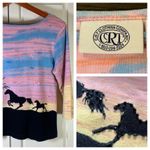 Boho Western Beaded Horse Lover Tee‎ M Sunset Pastel Y2K Cowgirl Aesthetic Top Size M Photo 11