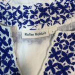 Roller Rabbit  Linen Dress Size Small | White & Blue Embroidery | MSRP $178 Photo 2