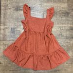 Princess Polly Ruffle strap terracotta orange red babydoll tiered mini dress Photo 1