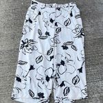 Jules & Leopold  Wide Leg Cropped Pants Black White Floral NWT Size Large Photo 0