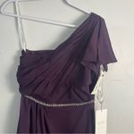 NWT Wonder by Jenny Packham plum silver beaded one shoulder maxi dress size 4 Purple Photo 3