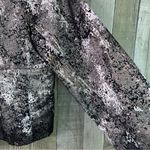 Natori Size Medium Gold Metallic Silver Black Lined Open Front Jacket Cardigan Photo 3