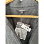 Madewell NWT  Pleated Midi Shirt Dress 100% Linen Black Size Medium Photo 8