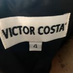 Vintage Victor Costa Red and Black Long Velvet Top Gown Dress Size 4 Photo 4