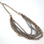 Chico's Chico’s layered multi-strand rhinestone & opalescent two tone necklace statement Photo 8