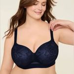 Cacique NWT Navy Blue MODERN LACE Lightly Lined T-SHIRT Underwire BRA 42DD Photo 0