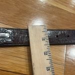 Brighton  1993 dark brown textured silver medallion accents belt size medium. Photo 8