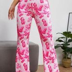 SheIn Petite Allover Butterfly Flare Leg Pants Photo 0