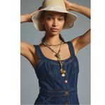 Anthropologie Pilcro Button Front Denim Pinafore Midi Dress Size Large Photo 4