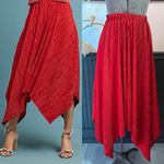 Sunday in Brooklyn Anthropologie Red Pleated Asymmetrical Midi Skirt ~ Sz XS 💛🍄 Photo 1