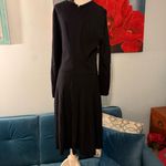 J.Crew  SIZE 10 Women's Pleated Ponte Dress Black Long Sleeve Knee Length Photo 4