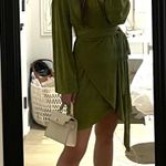 Princess Polly Mini Green Wrap Dress Photo 1