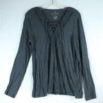 American Eagle Outfitters Soft & Sexy Gray Long Sleeve Blouse Women Size L Photo 0