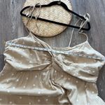 Old Navy  polka dot linen jumpsuit cream & white wide leg cropped feminine Photo 4