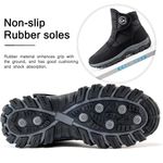 Women Winter Hiking Boots: Waterproof Fur Lined Anti Slip Outdoor Boots Black Size 11 Photo 3