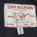 True Religion  Black Denim Trucker Jacket Horseshoe Logo Button Front Womens M Photo 6