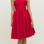 Reformation Red Buttercup Strapless Dress S Photo 0