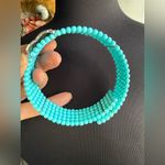 Vintage turquoise beaded crystal diamanté choker Blue Photo 5