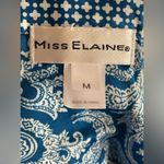 Miss Elaine Pajamas 2 Piece Set Blue Paisley And Geometric Print Size M Size M Photo 3