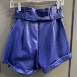 idem Ditto Blue Leather Shorts Photo 1