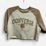 Converse  Chuck Taylor Crop Shirt in Tan and Cream Photo 0
