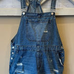 Altar'd State Altar’d State Distressed Denim Shortalls Shorts Womens XL Western Festival Y2K Photo 0
