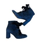 Chloé Chloe Velvet Lace-up Ankle Boots in navy Photo 3