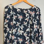 Garnet Hill  Jardin Crepe Mini Dress‎ Size XS Blue Floral Boho A Line Square Neck Photo 8