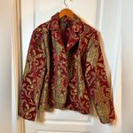 VTG ELLC Luxurious Red and Gold Patterned Blazer size XL Photo 4
