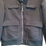 prAna Minx Bomber Jacket S pockets black textured stretchy warm mock collar zip Photo 3