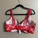 Adore Me Bra Kati Sz 32B Red Plaid Lace/Bow Detail Underwire Feminine Sexy Photo 3