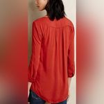 Maeve Anthropologie  Rust Lace Detail Button Up Long Sleeved Top Sz S Photo 1