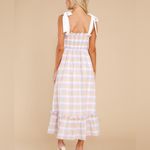 Mable Boutique Gingham Midi Dress Yellow Size M Photo 2