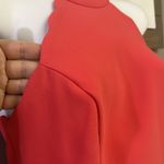 Bebe Coral Sleeveless Scalloped Detail Flare Dress w/ High Neck & Pleats- Size 4 Photo 4