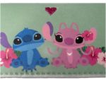 Disney ‎ Loungefly Stitch & Angel Long Wallet Floral Mint Green Snap Closure Photo 3