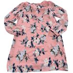 Lulus Dress Women Small Rosalinda Blush Pink Floral Print Long Sleeve Shift Mini Photo 3