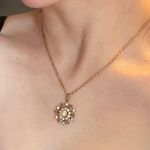 Vintage Gold Tone Fluer De Lis Starburst Coquette Necklace Photo 6