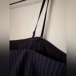 BCBG NewYork Navy Striped Peplum Spaghetti Stripe Top size 10 NWT Blue Photo 4