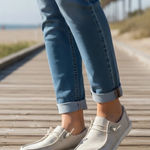 Hey Dude  Wendy Chambray White Nut Womens Shoes Size 8 Photo 0